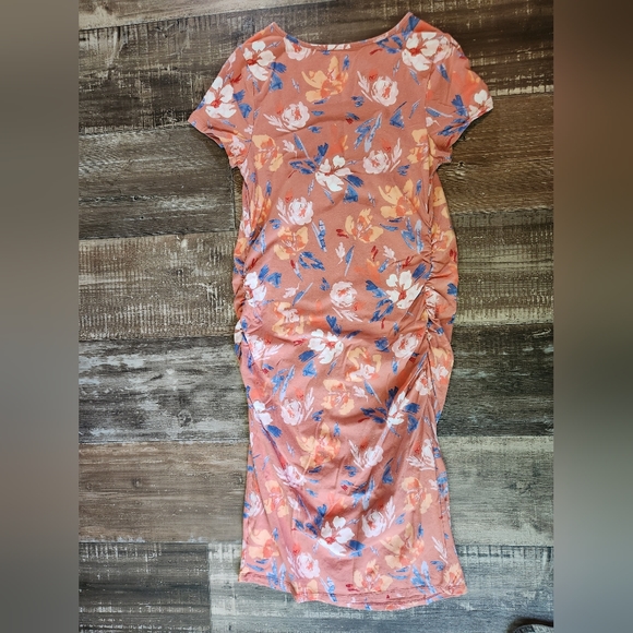 Isabel Maternity by Ingrid & Isabel peach floral dress Size XL - Picture 2 of 7